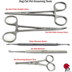 Dog Cat Grooming Instruments Pets Ear Hair Puller Tartar Remover Earwax Scissors - Picture 1 of 7