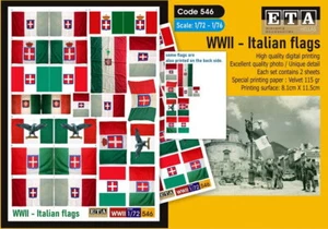 ETA Diorama 1/72, 1/76 WWII Italian Flags (2 sheets) - Picture 1 of 1