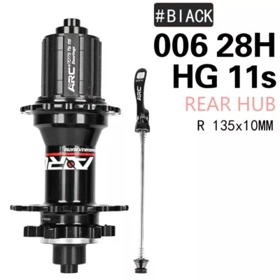 ARC Black 006 HG 28H Rear HUB City Road Bicycle Hub For 8/9/10/11 Speeds - Image 1 of 4