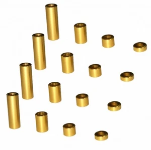 3Racing M4WD-01/GO Set distanziali in alluminio 2 mm (oro) per parti Tamiya Mini 4WD - Foto 1 di 1