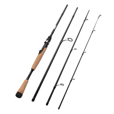 4 Pieces Travel Spinning Rod Medium Carbon Spinning Fishing Rod Portable Fish... - Image 1 of 4