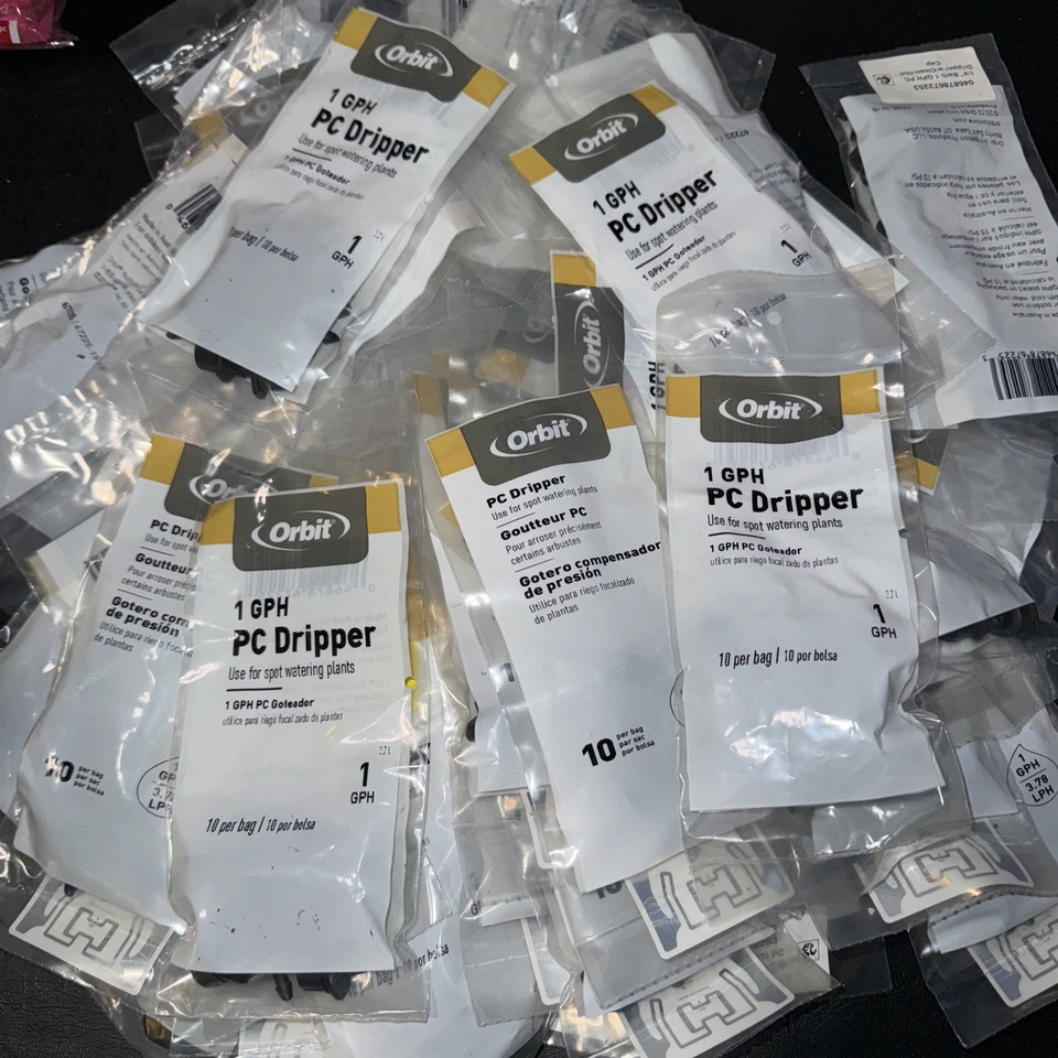 Orbit 67225 1 GPH PC Dripper 10-pack Plant Spot Watering Irrigation Lot Of 46 - Image 1 of 3