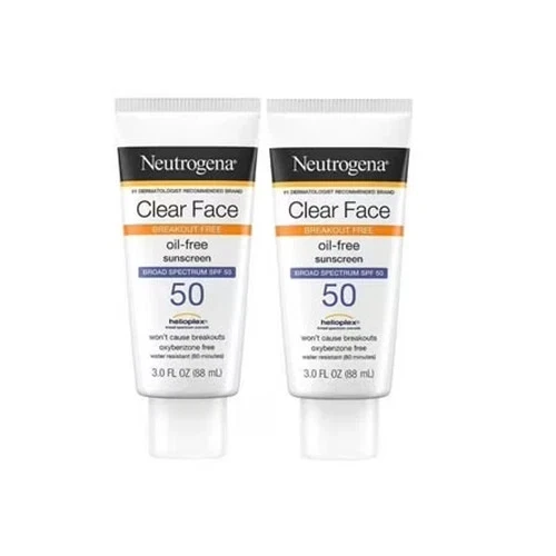 Paquete de 2 protectores solares sin aceite Neutrogena Clear Face FPS 50 3 fl oz Foto 1 de 1