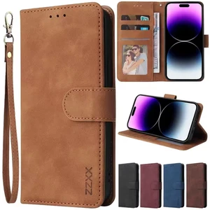 CUSTODIA COVER A LIBRO PER IPHONE 15 14 13 12 11 Pro Max ECO PELLE MAGNETICA - Foto 1 di 10