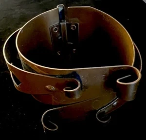 Kupfer Scharnier Manschette Armband 4" sehr breit gedreht Metall Schmuck #58 - Bild 1 von 4
