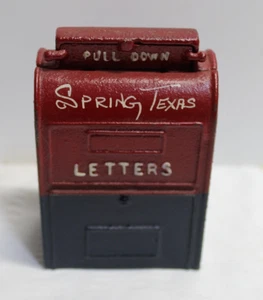Vintage USPS Gusseisen Briefkasten Coin Bank Briefe Postdienst Frühling Texas - Bild 1 von 5
