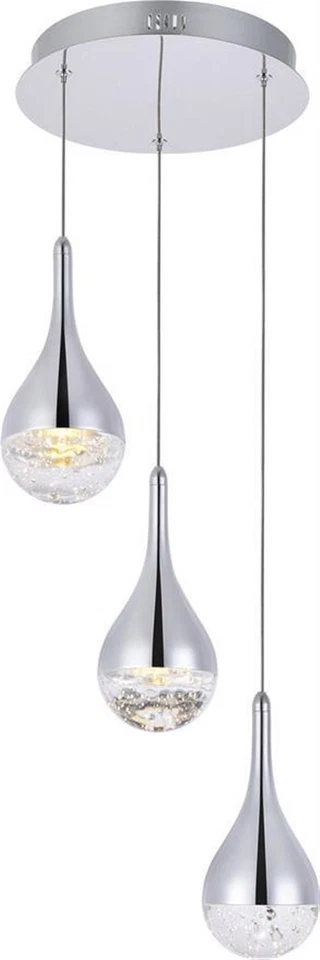 Crystal 3-Light Ceiling Fixture in Chrome - Image 1 of 1