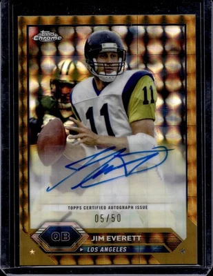 2023 Topps Composite Jim Everett Chrome Gold GEO Refractor Auto #/50 Rams M03 - Image 1 of 2