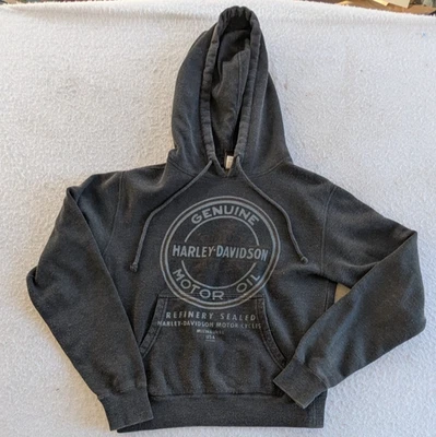 Harley Davidson Womens Size Small Dark Gray Hoodie Sweatshirt - Indianola Iowa - Image 1 of 4
