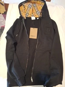 Burberry Felpa Nera con Cappuccio e Cerniera Sp - Foto 1 di 3