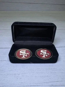 San Francisco 49ers NFL Football Cufflinks, Gold Oval - Picture 1 of 3