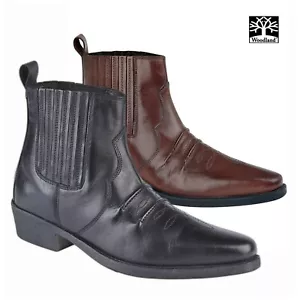 Stivali da cowboy Woodland M841 Western Biker stile americano in vera pelle - Foto 1 di 4