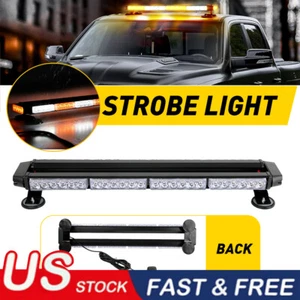 26' 54 LED Strobe Light Bar Rooftop Double Side Emergency Warning Amber/White - Picture 1 of 11
