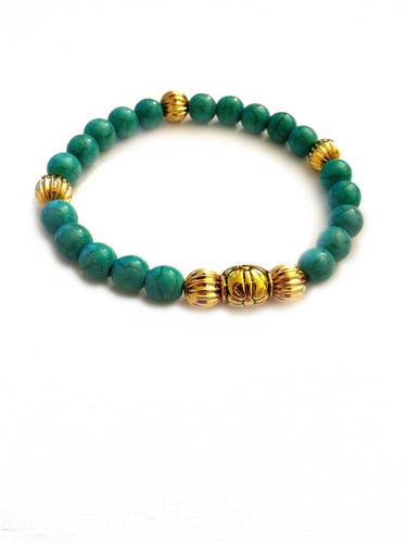 CHROME HEARTS Squisito Bracciale Turchese e Oro Onice Cromato Re Cuori Bambino GD G Dragon