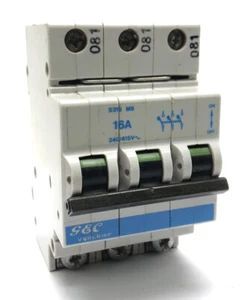 GEC Vynckier S316 MCB 16Amp M6 Triple Pole Circuit Breaker Type 3 - Picture 1 of 7