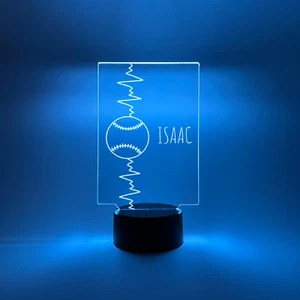Personalized LED Night Light Up Desk Lamp Stand SPORTS Football Player Fan Gift - Picture 1 of 10