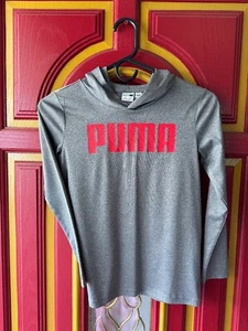Puma Boys Long Sleeve Gray Thin Hoodie Size 7/8  - Picture 1 of 3