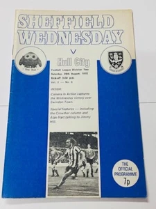 1972/73 SHEFFIELD WEDNESDAY V HULL CITY 26-08-1972 DIVISION 2 - Picture 1 of 1