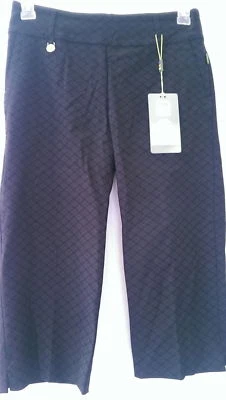 NUEVO CON ETIQUETAS Damas SWING CONTROL NEGRO Y GRIS TARTÁN GOLF CAPRIS talla 12 Foto 1 de 2