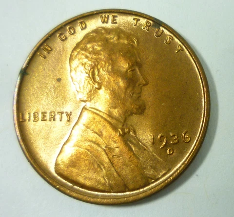 1936 D Lincoln Cent BU Cover