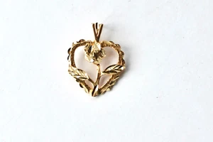 14 carat yellow gold heart pendant 1.3 grams - Picture 1 of 5