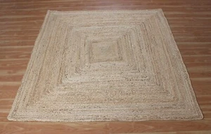 Jute Rug Handmade Carpet Braided Area Jute Rug Decor Modern Living 100% Natural - Picture 1 of 9