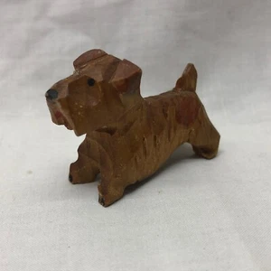 Holz geschnitzter Scottie Hund - Bild 1 von 6