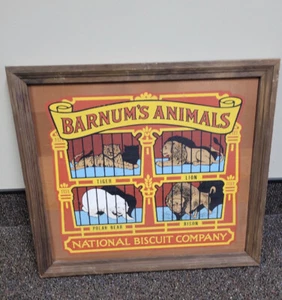 Nabisco Barnums Animals Cracker Cookies Framed Wooden Advertising Nice! - Picture 1 of 4