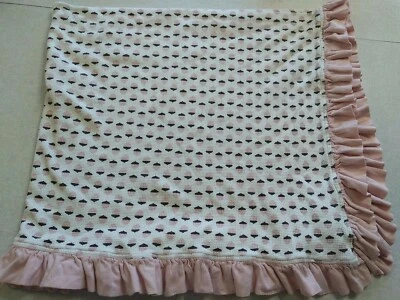 Oscar & Belle Manta Bebé Algodón Orgánico Bellota Otoño Rosa Volantes Borde Térmico Foto 1 de 4