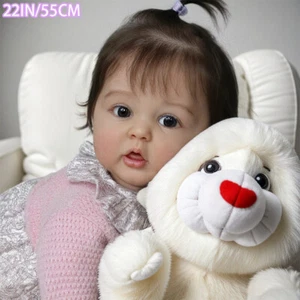 55 CM Realistisch Reborn Puppen Baby Ganzkörper Vinyl  XMAS Geschenk - Bild 1 von 7