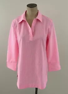 VINEYARD VINES PERFORMANCE NWT XS Neon Rosa Pink Harbor Seersucker Lucaya Tunic - Picture 1 of 9