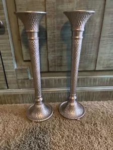 Southern Living At Home Hammered Brass Conroy Candlestick Taper/ Pillar Holders - Picture 1 of 7