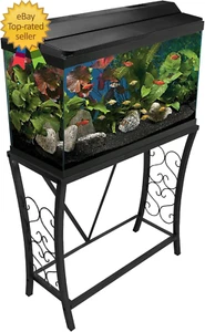 29 Gallon Metal Aquarium Stand, 30.3" L X 12.5" W, Black - Picture 1 of 7