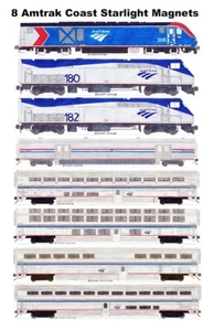 Amtrak Coast Starlight  8 magnets by Andy Fletcher - Imagen 1 de 1