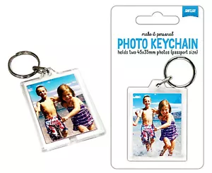 Keychain Personalized Photo Frame Keyring Double Sided Create Your Own Photo - Picture 1 of 6