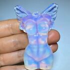 TOP  2”+ Natural opal Quartz Female mold Hand Carved Crystal Reiki Healing 1PC
