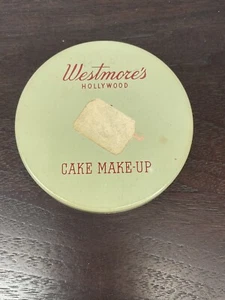 MAQUILLAJE PARA PASTELES WESTMORE'S HOLLYWOOD DE COLECCIÓN DE LOS AÑOS 50, TAPA DE HOJALATA, FONDO DE VASO DE LECHE COMPLETO - Imagen 1 de 3