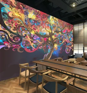3D Colorful Tree 4043 Wallpaper Mural Wall Print Wall Wallpaper Murals US Coco - Picture 1 of 11