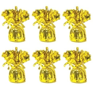 Gold Foil Balloon Weights 6pk Holder Birthday Anniversary Wedding Party Supplies - Picture 1 of 1