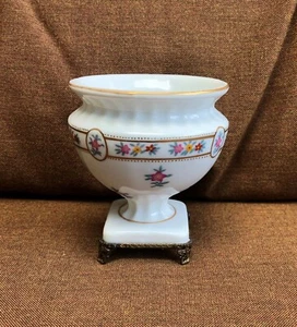 Paris Royal Cache Pot Vase - Paint a la main - Pink Floral  - Picture 1 of 5