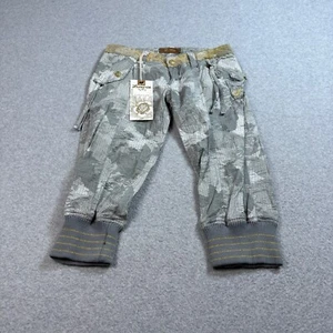 Vintage LRG Luxirie Pant Woman S Gray Capri Taper Leg Gold Accent Streetwear Y2K - Picture 1 of 10