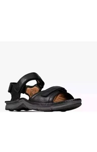 Clarks ATL PART Men’s Black Leather Active Air Sandals Uk Size 11 G EUR 46 - Picture 1 of 6