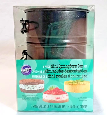 Wilton 4-Inch Mini Springform Pans 3-Piece Set New in Box - Изображение 1 из 4