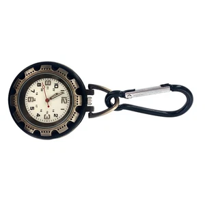 New Alloy Backpack Clip-on Hook Carabiner Open Face Quartz Pocket Watch - Picture 1 of 24