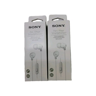 Sony MDR Ex15AP Blanco Para/Para Teléfonos Inteligentes Cómodo Lote De 2 Pack  Foto 1 de 2