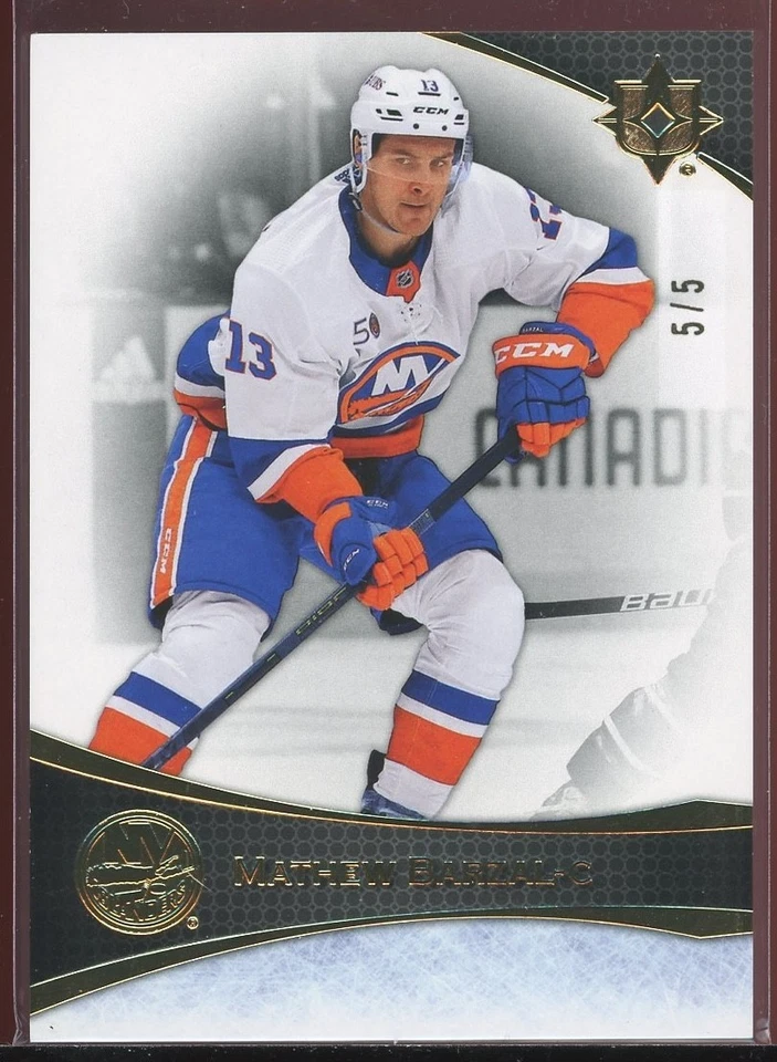 2022-23 Ultimate Collection Mathew Barzal Black Parallel #'d 5/5 #7 - Image 1 of 1