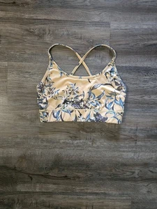 Hurley Damen-Sport-BH-Oberteil mit Blumendruck Spaghetti gekreuzter Rücken - Bild 1 von 5