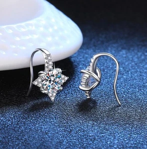 1-2 Karat Moissanit Stern Ohrhänger für Damen S925 Sterlingsilber mit GRA - Bild 1 von 17