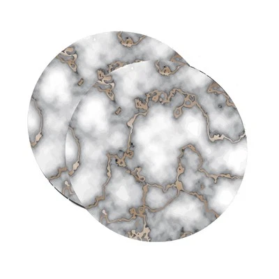 Manteles redondos de corcho aglomerado abstracto gris y dorado de 15" X 15" Foto 1 de 4