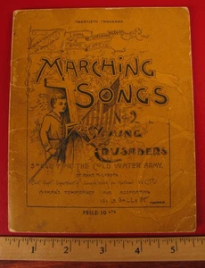 1890 BUCH MARSCHLIEDER FRAUEN FÜR KREUZFAHRER MÄSSIGUNG VEREIN VERBOT - Bild 1 von 1